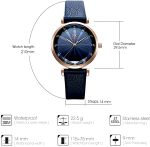 SHENGKE Watches for Women Wrist for Women Quartz Leather Strap Minimalist Formal Casual Women Watch Waterproof Black Ladies Watches with Gift Box - Image 6